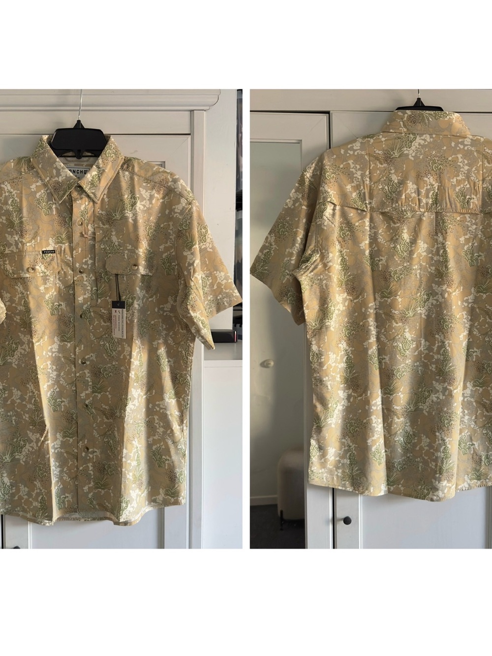 Poncho The Pearsall Short Sleeve Shirt in South Zone Camo Medium Regular Fit